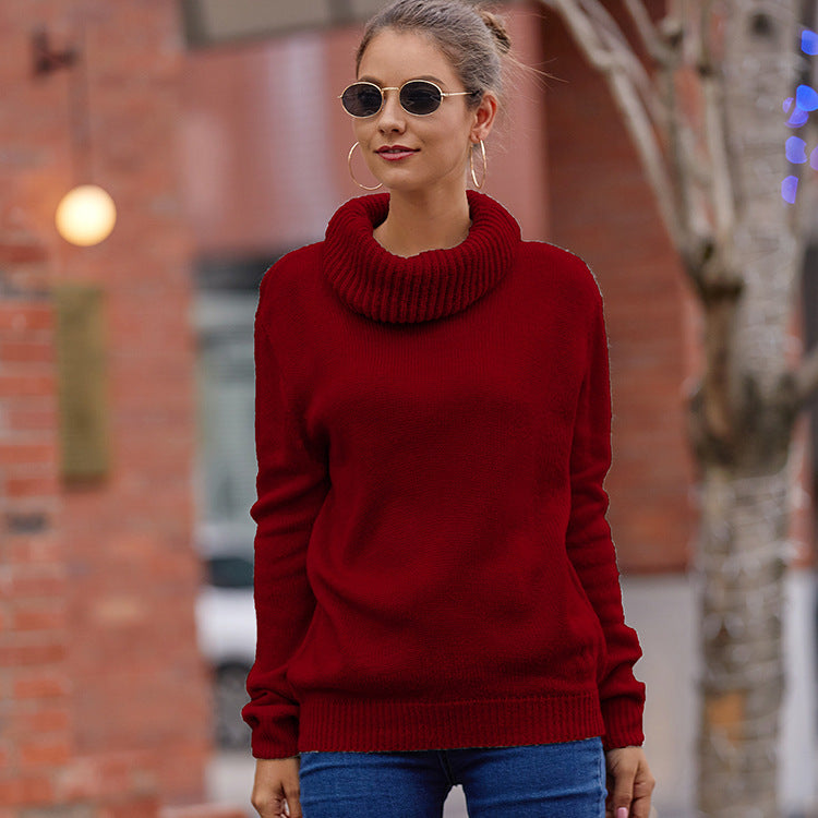 Damen Strickpullover mit weitem Rollkragen und lockerem Schnitt Stalluxe
