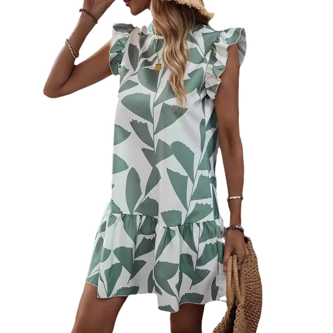 Damen Sommerliches Volantkleid mit Rüschendetails Stalluxe