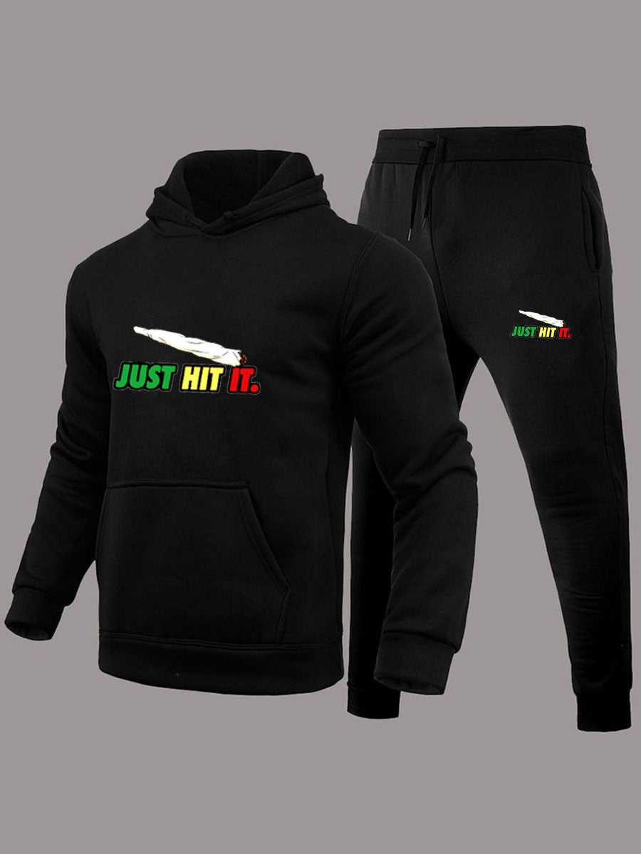 Damen Hoodie und Jogginghose Set mit auffälligem Motiv Stalluxe