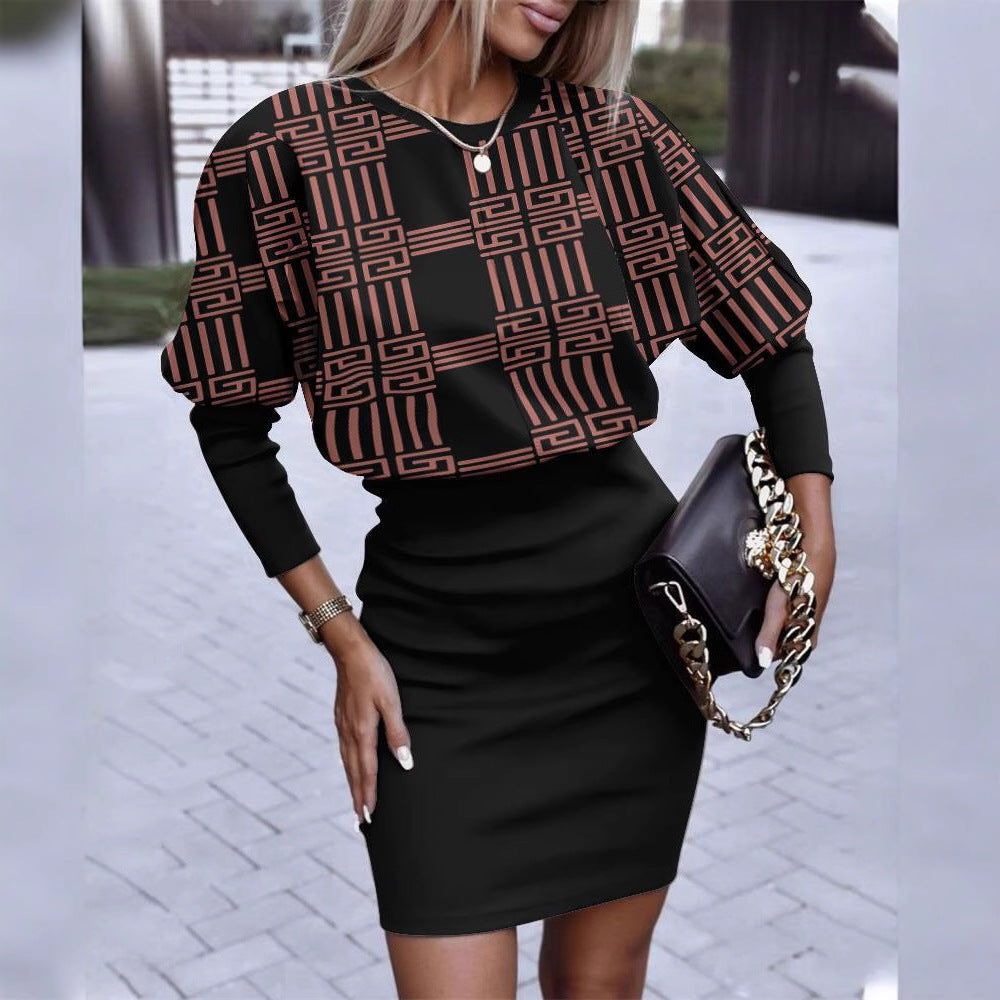 Damen figurbetontes Kleid mit puffärmelndem Oberteil und elastischer Taille Stalluxe