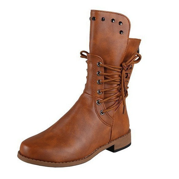 Damen modische Schnürstiefel mit eleganter Verzierungen Stalluxe
