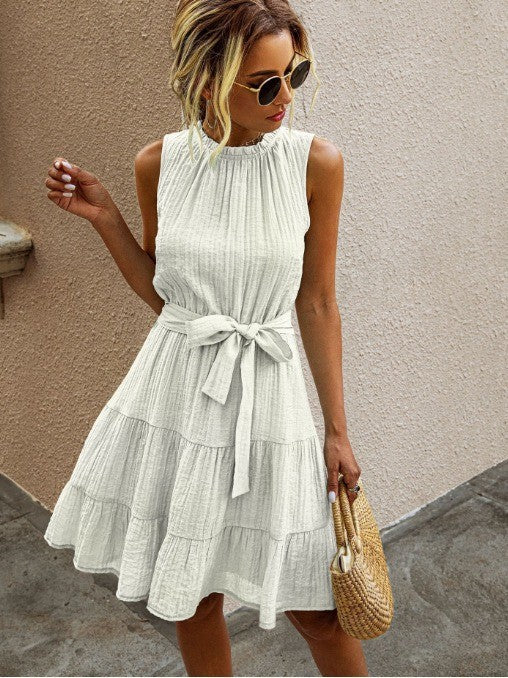 Damen Sommerliches Wickelkleid mit Rüschendetails und Taillengürtel Stalluxe