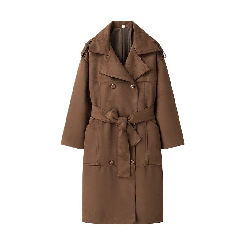 Damen modischer Trenchcoat mit taillierbarem Gürtel und schickem Oversize-Schnitt Stalluxe