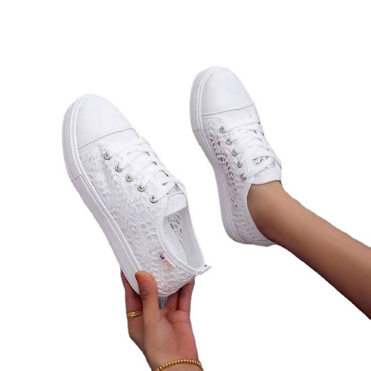 Damen Sneakers mit transparentem Spitze-Design und rutschfester Sohle Stalluxe