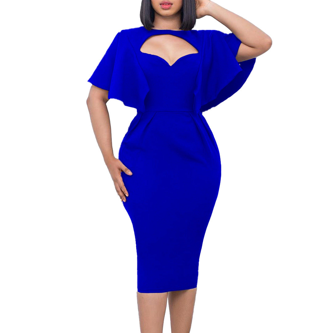 Damen Etuikleid mit Volumenärmeln und Cut-Out-Details Stalluxe