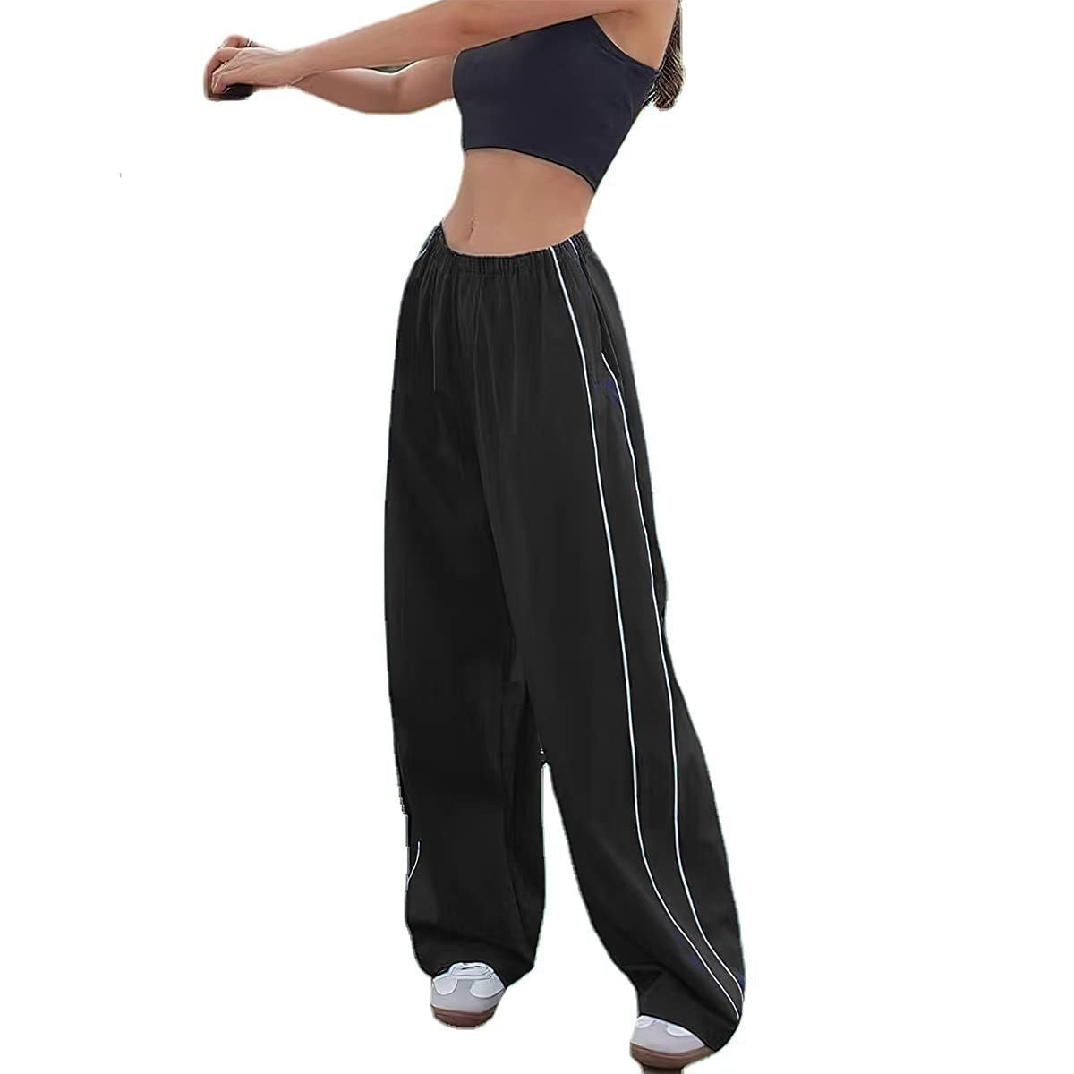 Damen elegante Sporthose mit weitem Schnitt und elastischem Bund Stalluxe