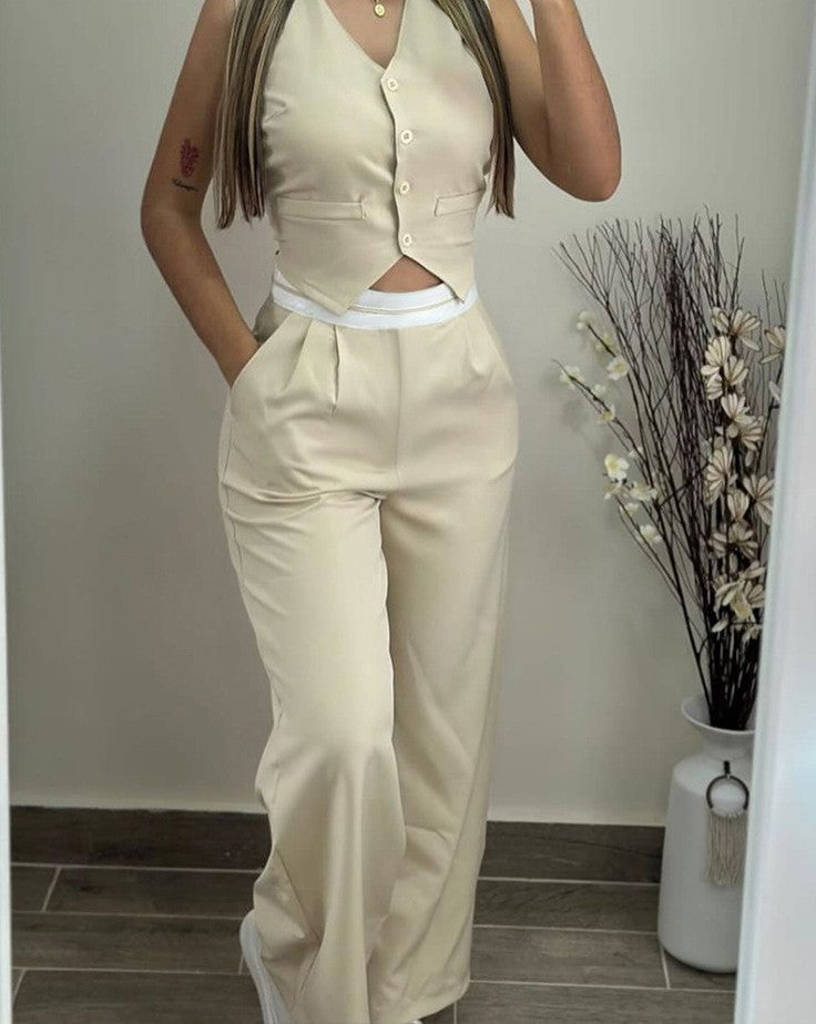 Damen Zweiteiliges Set mit tailliertem Blazer und schicker Hose Stalluxe