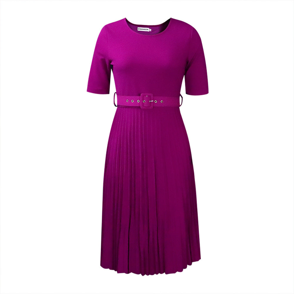 Damen Midikleid mit tailliertem Schnitt und elegantem Plissee-Rock Stalluxe