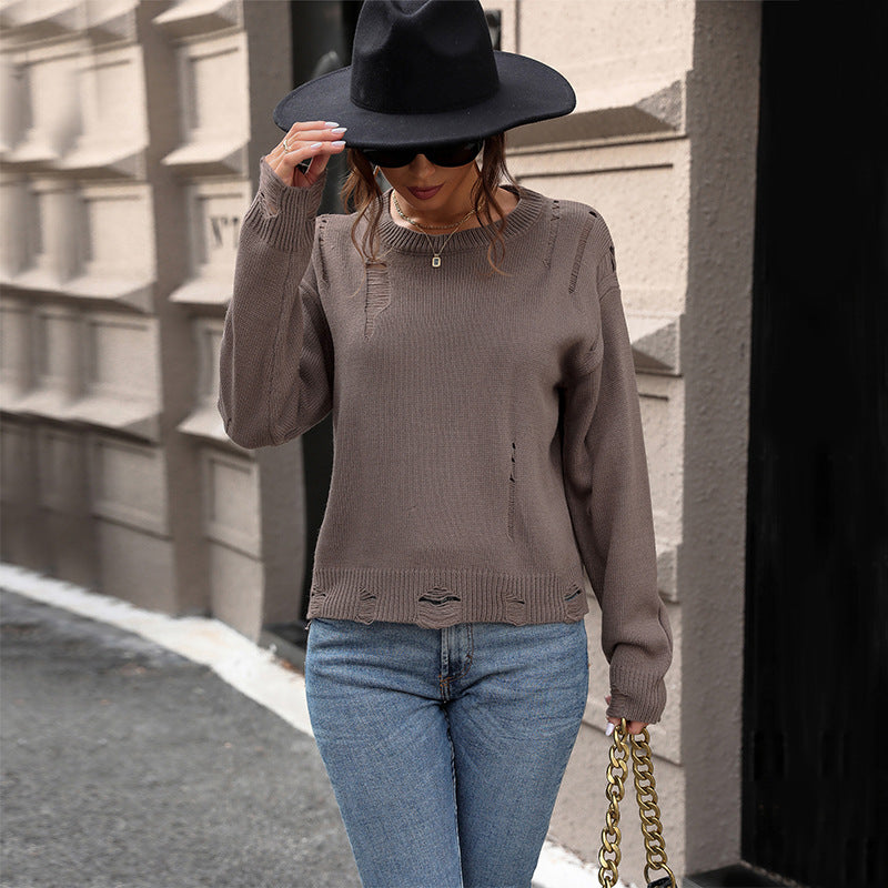 Damen lässiger Strickpullover Stalluxe