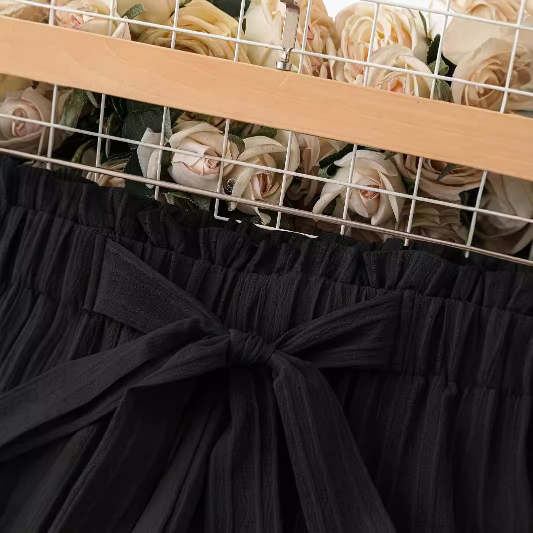 Damen Plissee-Hose mit elastischem Bund und dekorativem Kordelzug Stalluxe