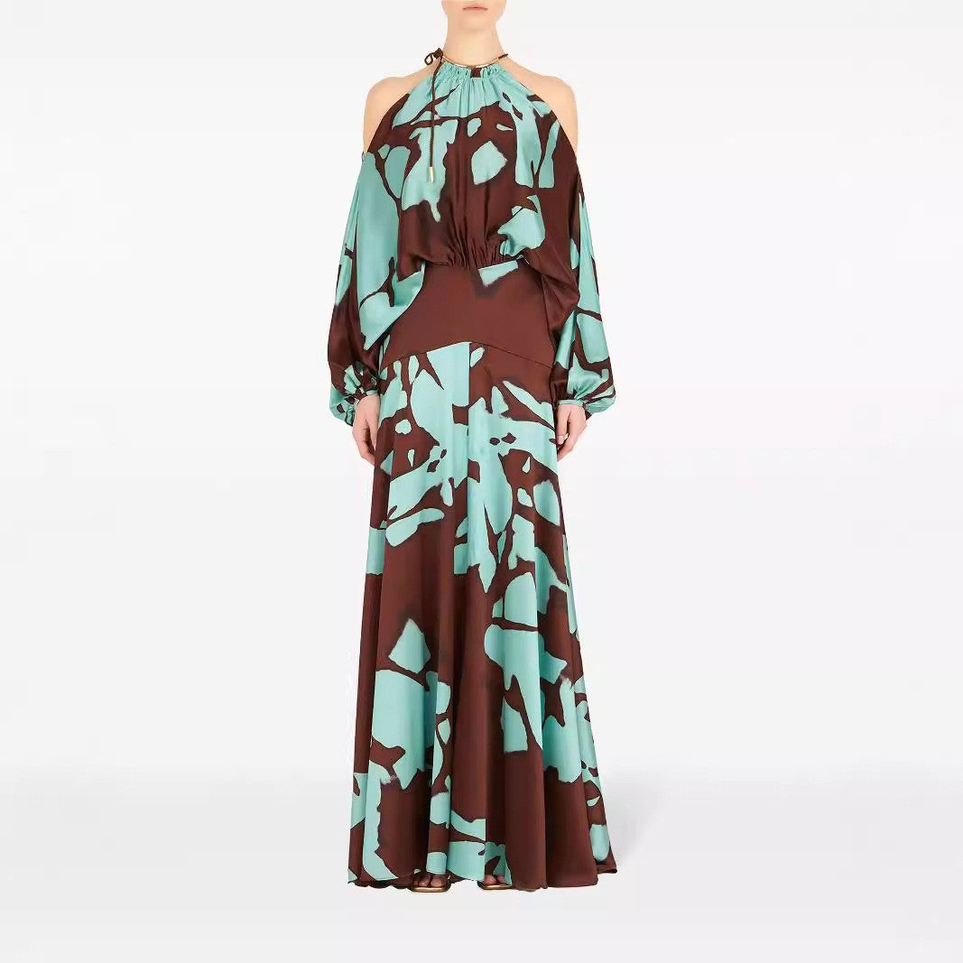 Damen Maxikleid mit asymmetrischem Design und fließendem Material Stalluxe