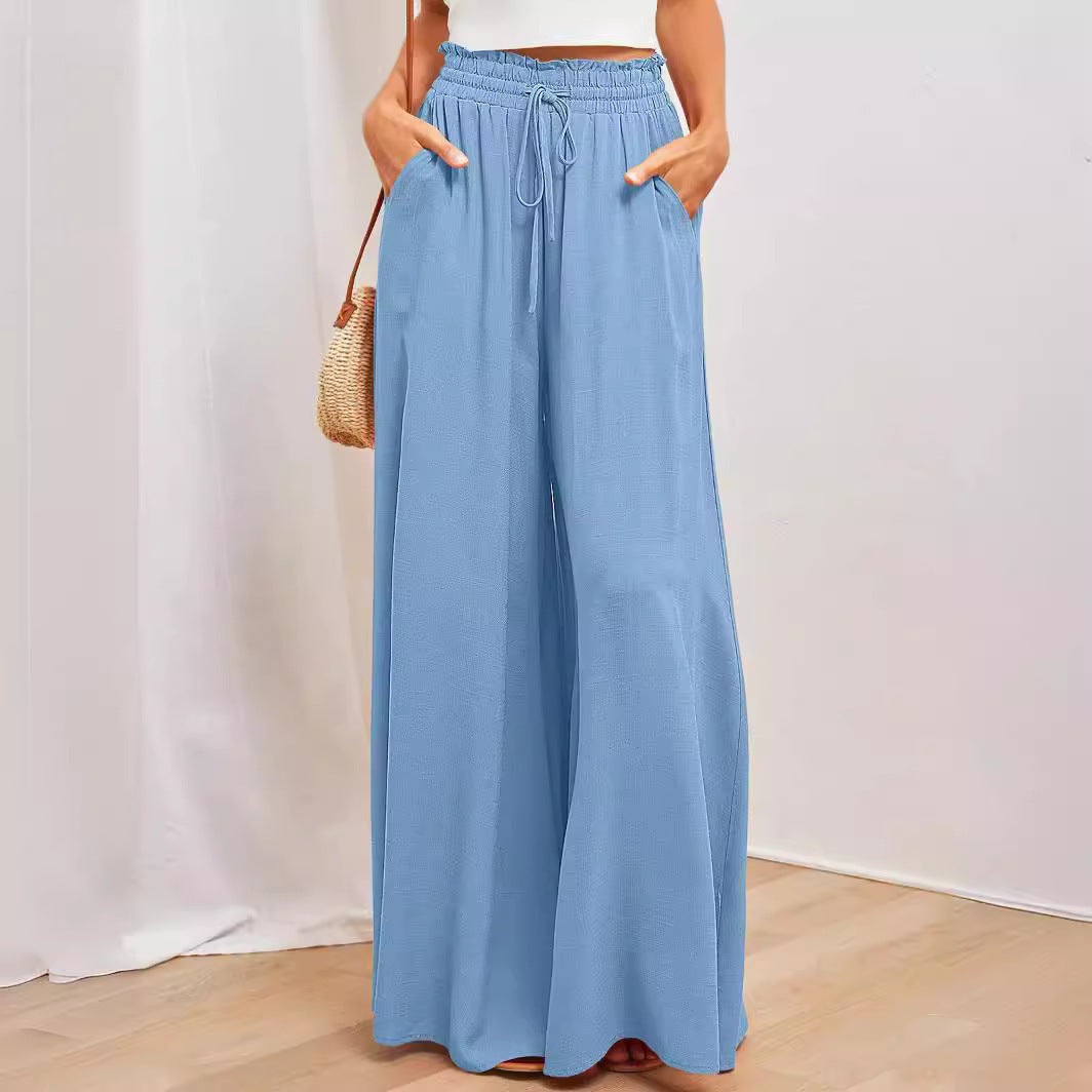 Damen luftiger Maxi-Rock mit tailliertem Gummibund und praktischen Seitentaschen Stalluxe