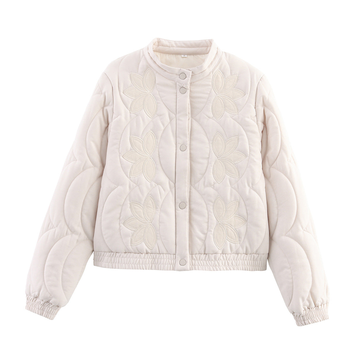 Damen gesteppte Übergangsjacke mit floralem Stickdesign Stalluxe