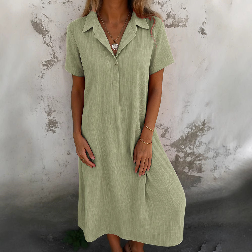 Damen Hemdkleid aus leichtem Stoff mit Knopfdetails Stalluxe