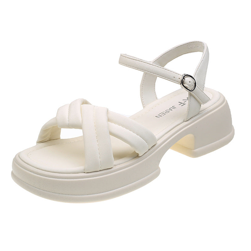 Damen Sandalen mit elegantem Kreuzriemen und komfortablem Blockabsatz Stalluxe