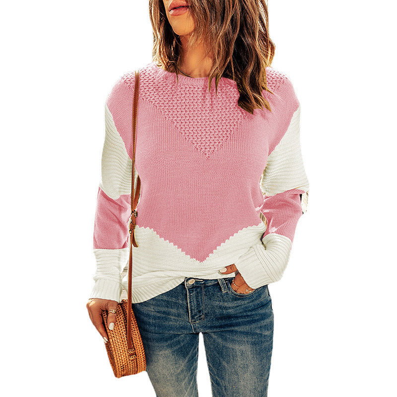 Damen Strickpullover mit modernem Farbblock und strukturiertem Design Stalluxe