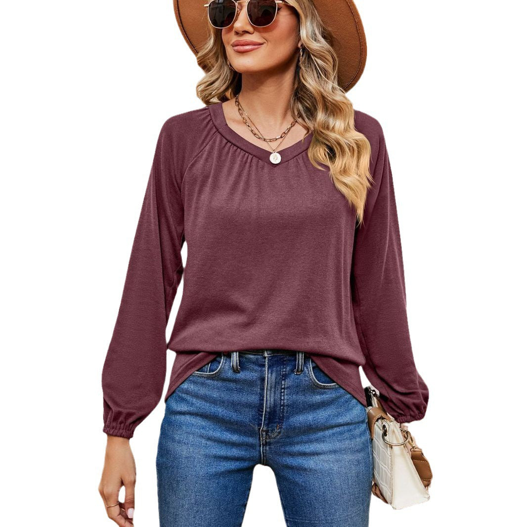 Damen lässiges Longsleeve Oberteil mit raffinierten Rüschendetails Stalluxe
