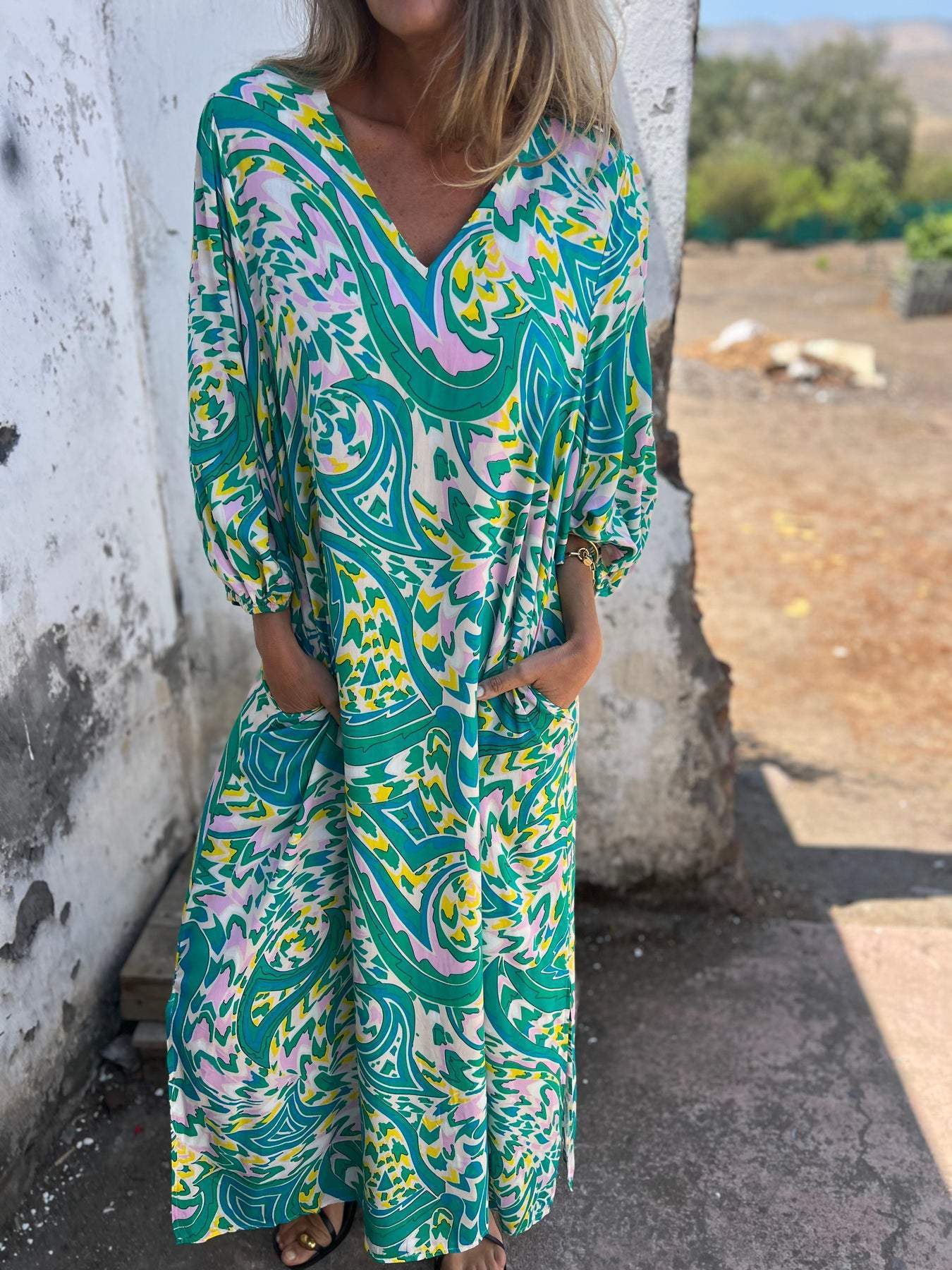 Women's Vibrant Print Maxi Dress Stalluxe
