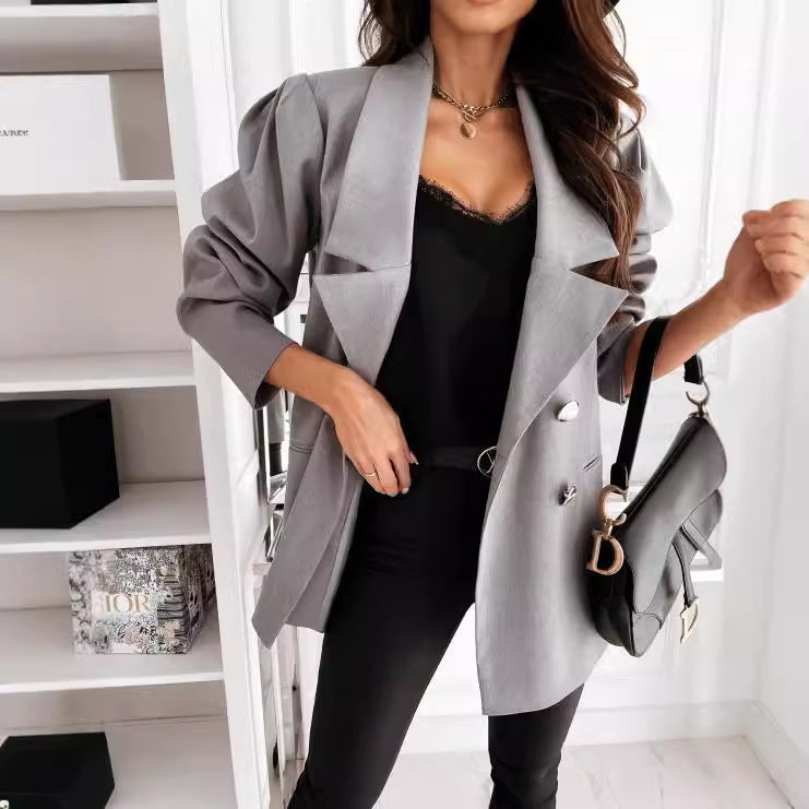 Women's Structured Double-Breasted Blazer Stalluxe