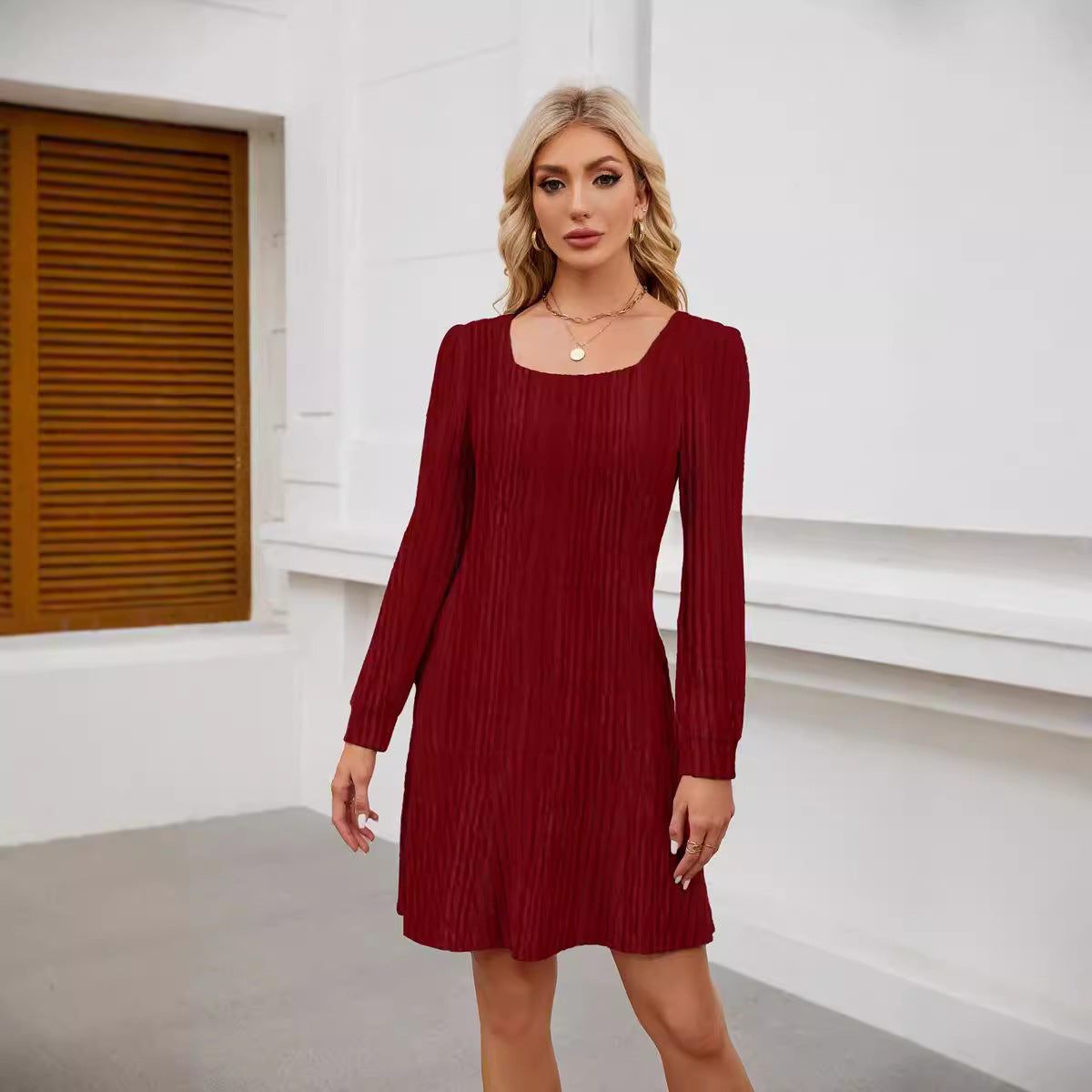 Damen gestricktes Midikleid Stalluxe