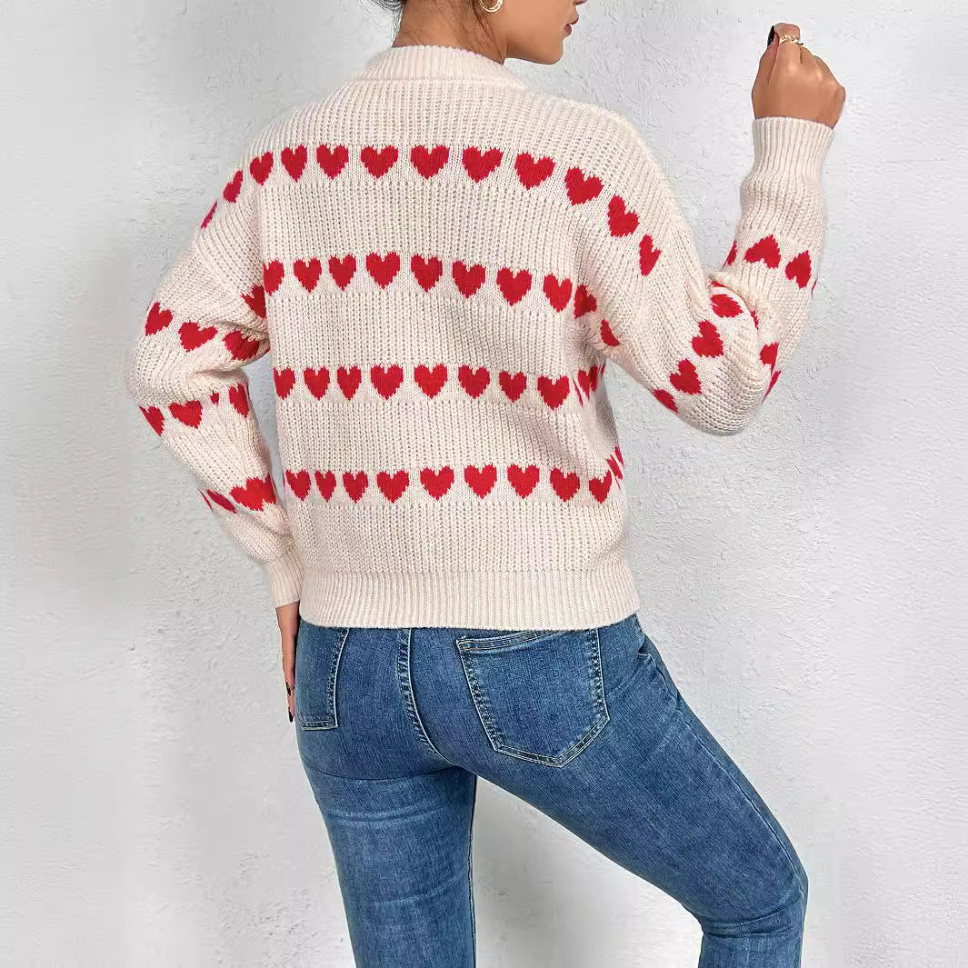 Damen Strickpulli mit Herzmuster Stalluxe