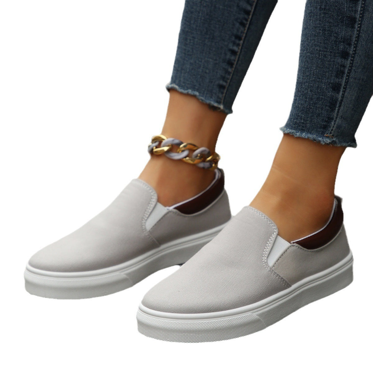 Damen Slip-On Freizeitschuhe mit elastischem Einstieg und rutschfester Sohle Stalluxe