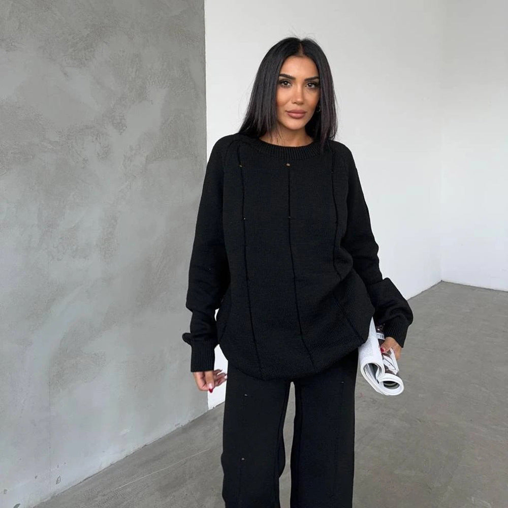 Damen Cozy Strickanzug mit modernem Schnitt und dezenten Akzenten Stalluxe