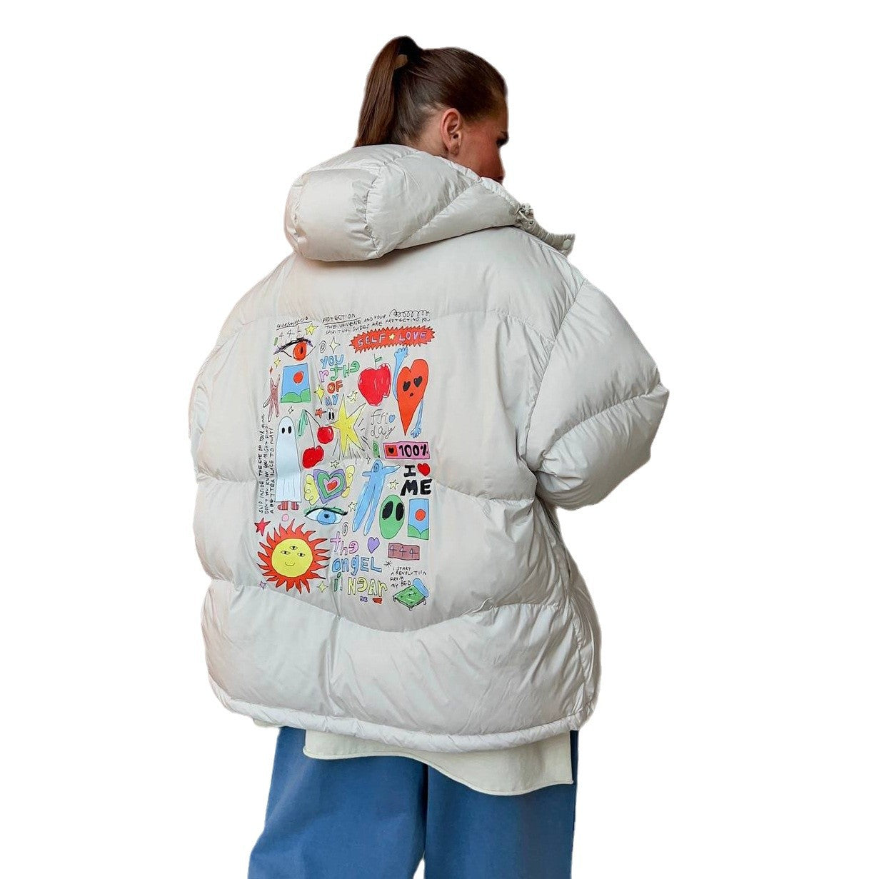 Damen Steppjacke mit kreativem Druckdesign Stalluxe