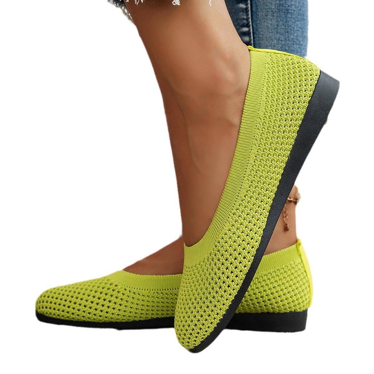 Damen Atmungsaktive Ballerinas mit elastischem Strickobermaterial Stalluxe