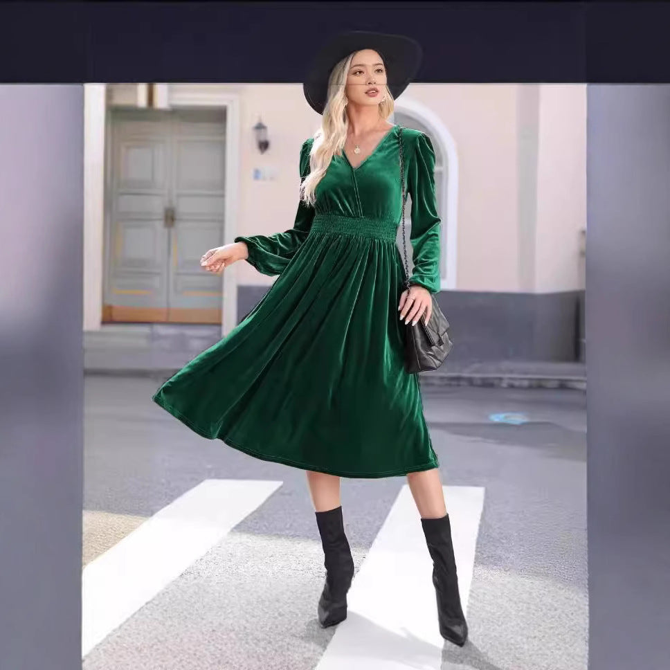 Damen Samt Kleid Stalluxe