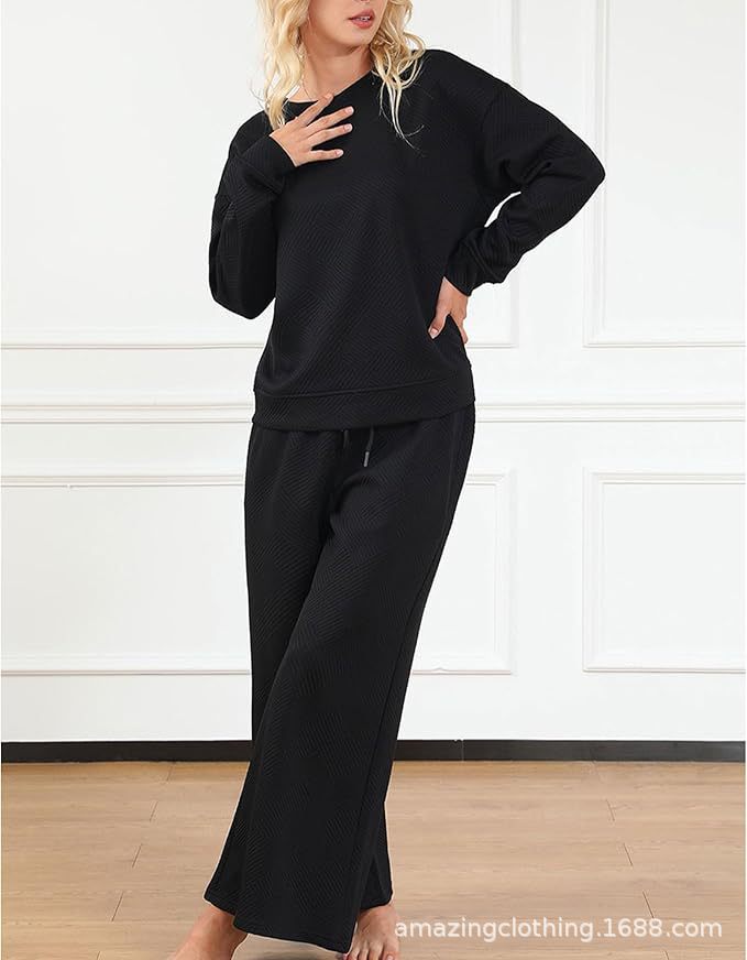 Damen Freizeitanzug mit elastischem Bund und geometrischem Muster Stalluxe