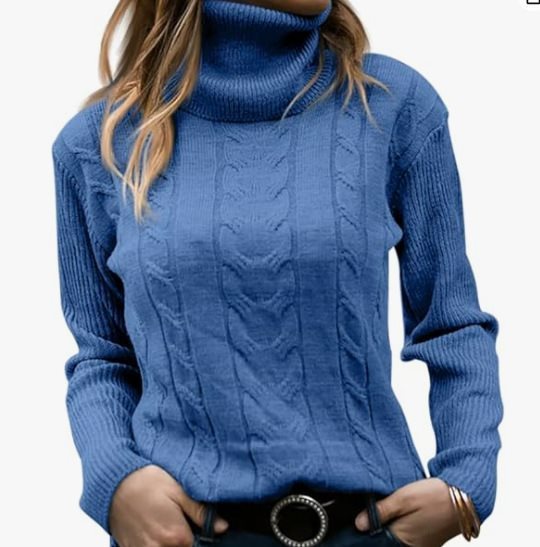 Damen Strickpullover mit hohem Kragen und strukturiertem Zopfmuster Stalluxe