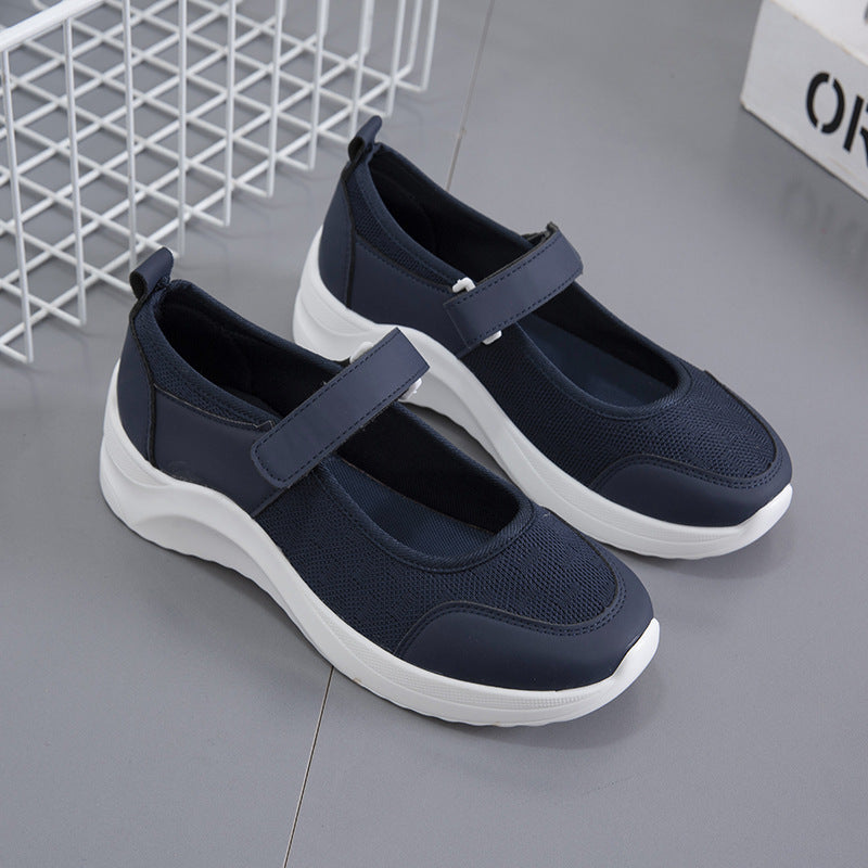 Damen Komfortable Schnürschuhe mit Klettverschluss und atmungsaktiver Netzoberfläche Stalluxe