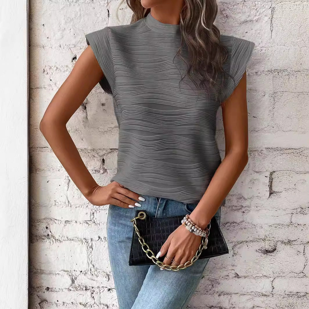 Damen elegantes Top mit strukturiertem Design Stalluxe