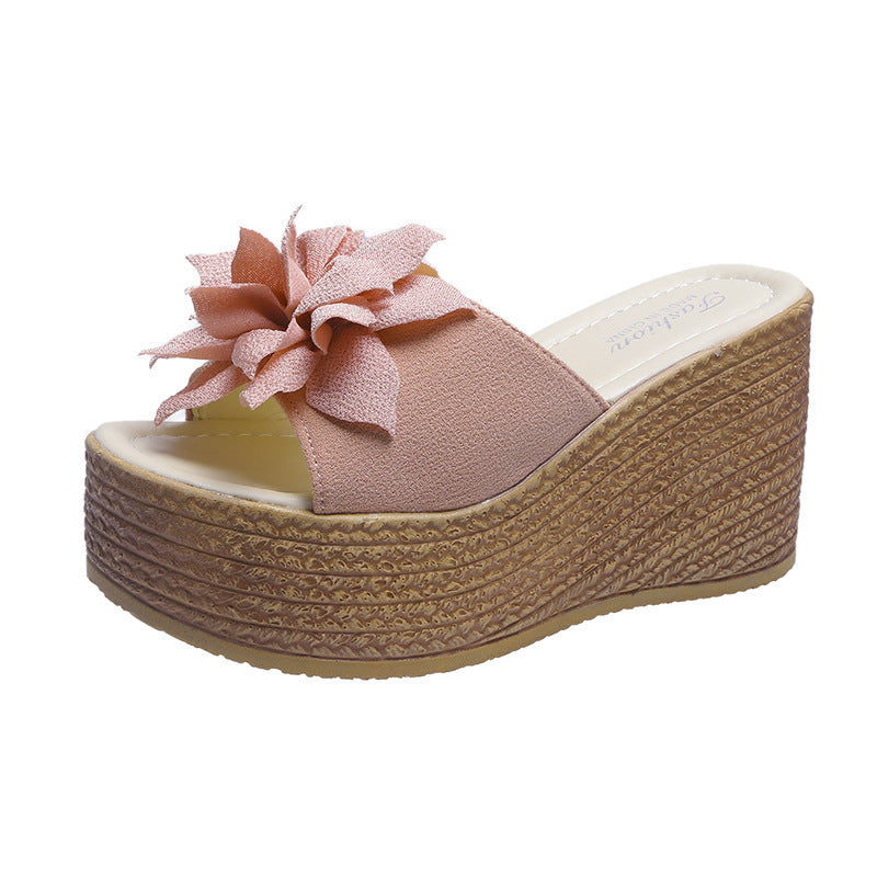 Damen Plateausandalen mit floralem Dekor und rutschfester Sohle Stalluxe