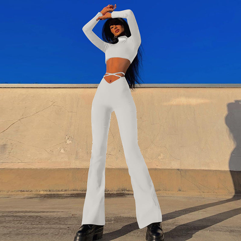 Damen enganliegendes Set mit Cross-Over-Details Stalluxe