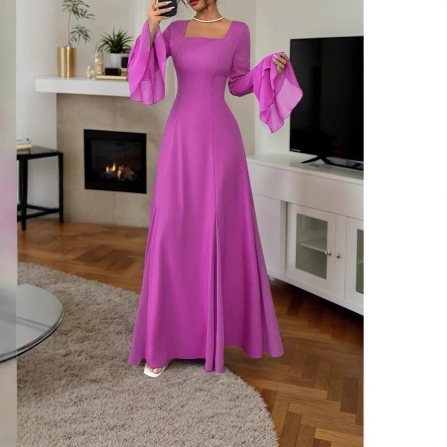 Damen Elegantes Maxikleid mit fließenden Ärmeln Stalluxe