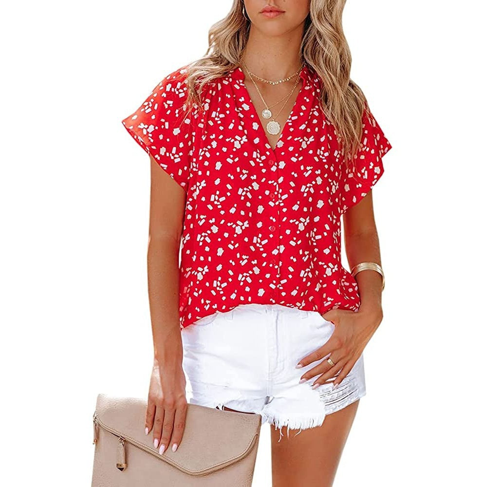 Damen lässige Bluse mit fließenden Ärmeln Stalluxe