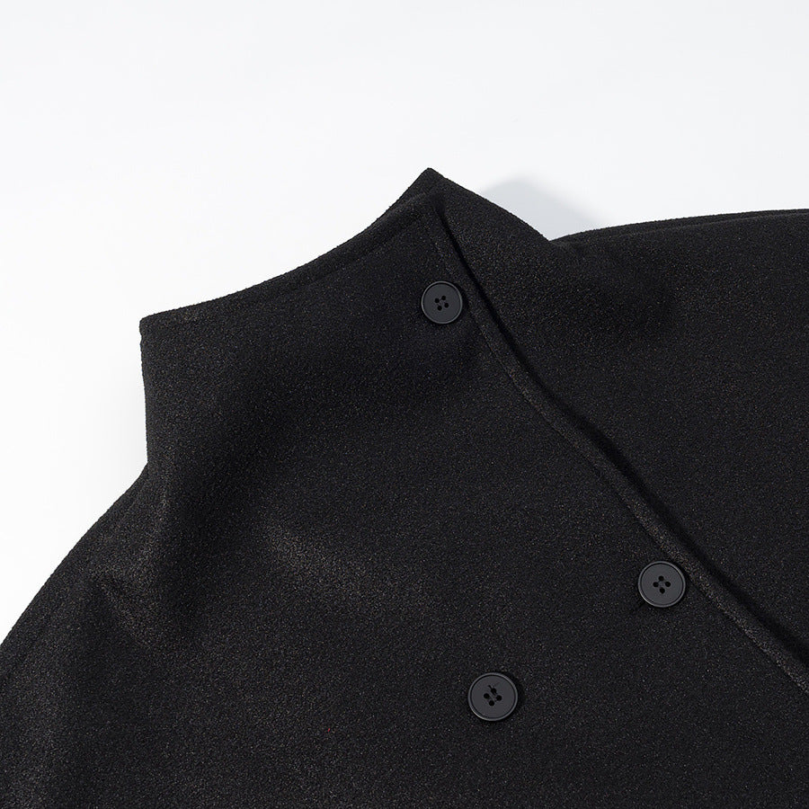 Damen modische Jacke mit hohem Kragen und doppelter Knopfleiste Stalluxe