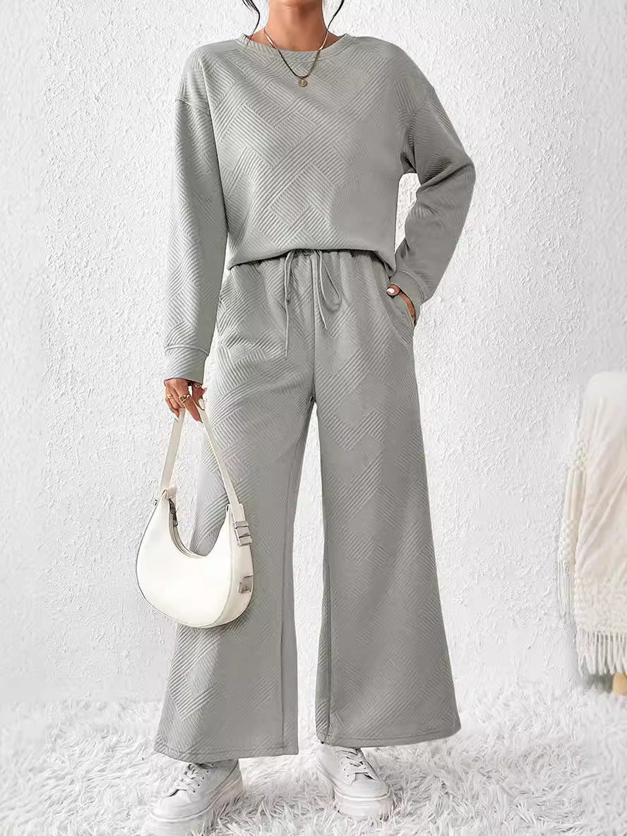 Damen Lounge-Outfit mit elegantem Strukturmuster Stalluxe