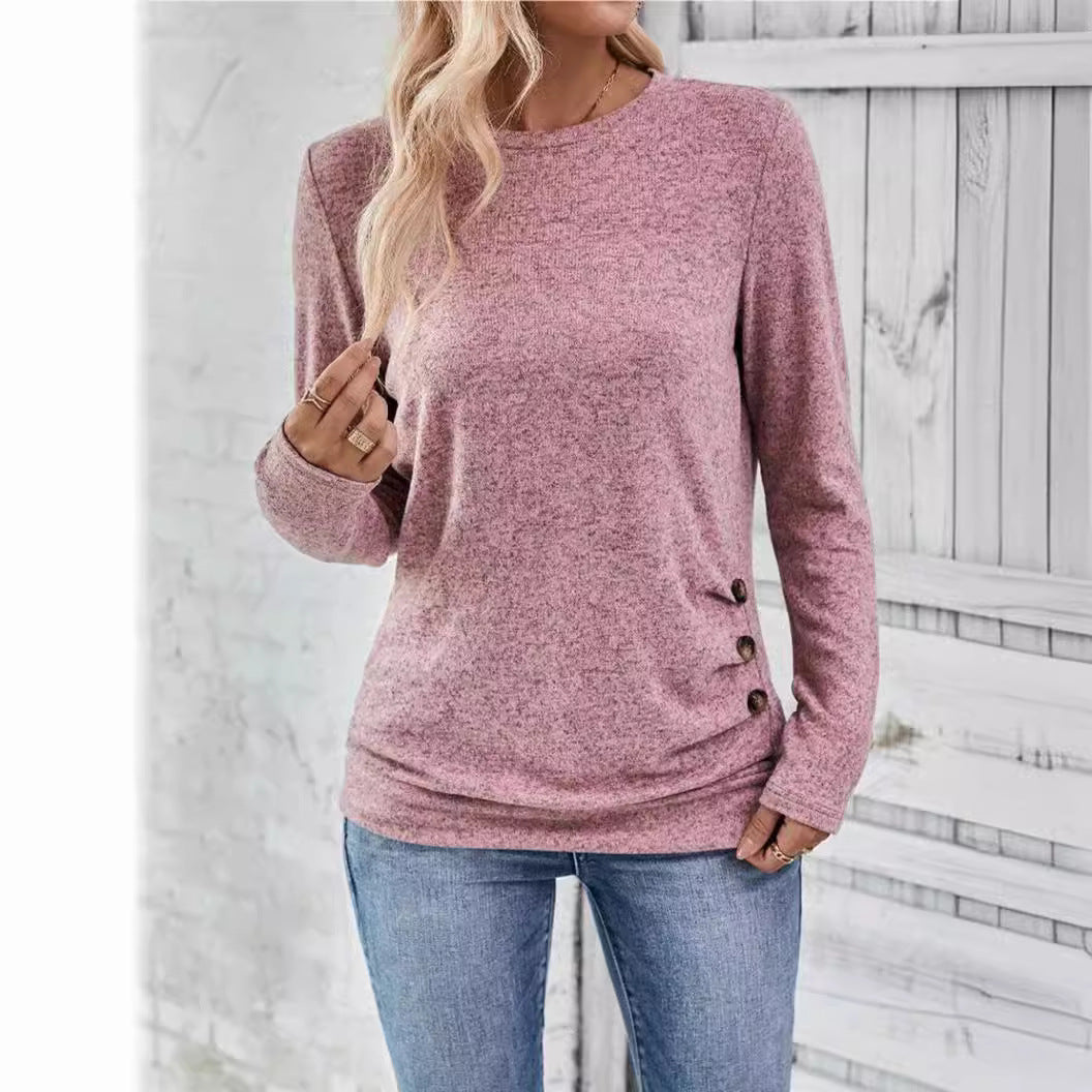 Damen lässiges Langarmshirt mit asymmetrischem Schnitt Stalluxe