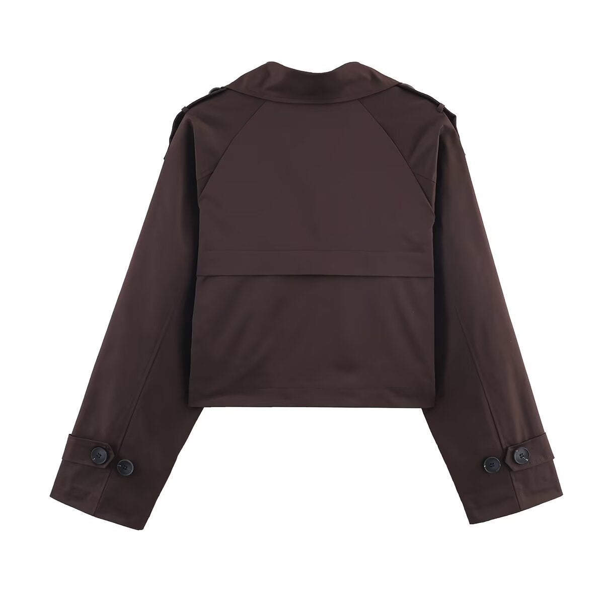 Damen modische cropped Trenchjacke im klassischen Stil mit doppelter Knopfleiste Stalluxe