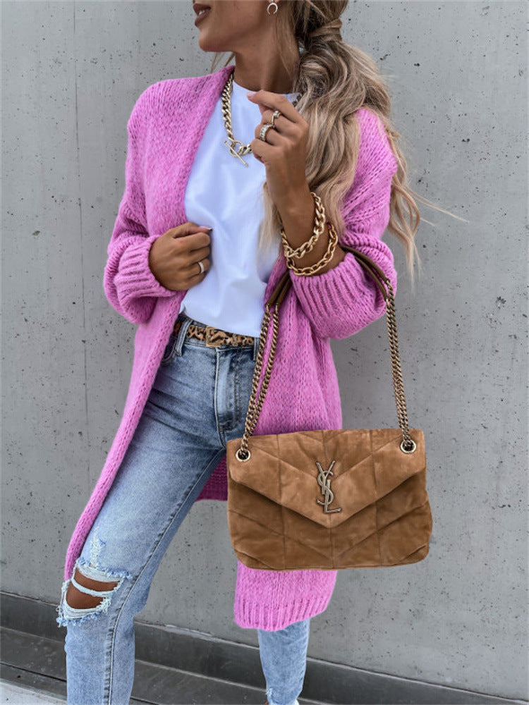 Damen Offene Strickjacke mit groben Maschen und lässigem Schnitt Stalluxe