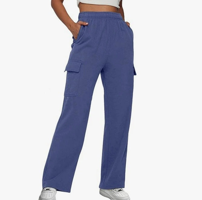 Damen vielseitige Cargo-Hose mit elastischem Bund und zahlreichen Taschen Stalluxe