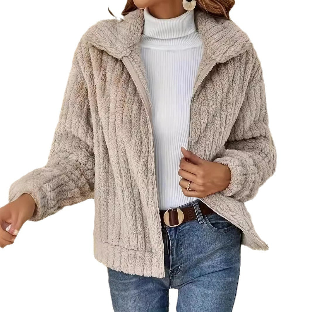 Damen kuschelige Fleecejacke mit modernem Strukturdesign Stalluxe