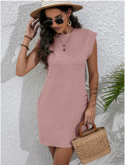 Damen Kurzarm Kleid mit strukturiertem Design Stalluxe