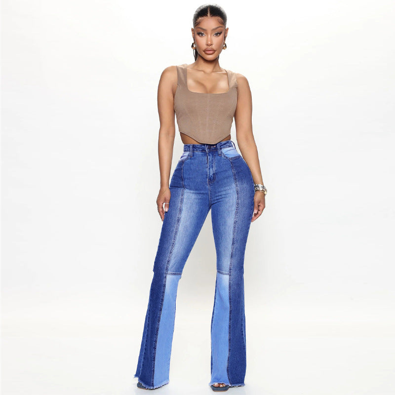 Damen Bootcut Jeans im modernen Colorblock-Design Stalluxe