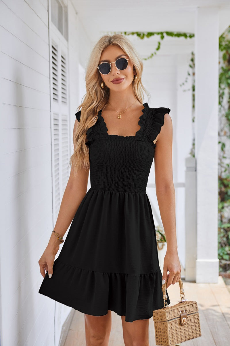 Damen Sommerliches Minikleid mit Rüschendetails und taillierter Passform Stalluxe