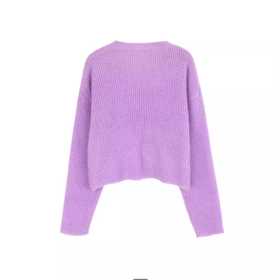 Damen lässiger V-Ausschnitt Pullover im Waffelmuster Stalluxe