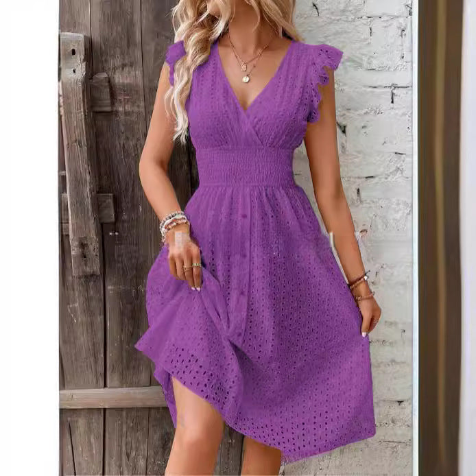 Damen Sommerkleid im Boho-Stil mit Rüsche Stalluxe